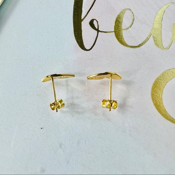 Monarch Butterfly Wings 18k Gold Plated S925 Sterling Silver Stud Earrings 2pc - Picture 3 of 5